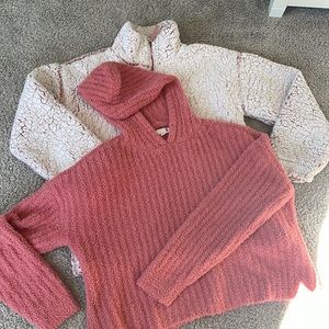 Pink fluffy sweater bundle
